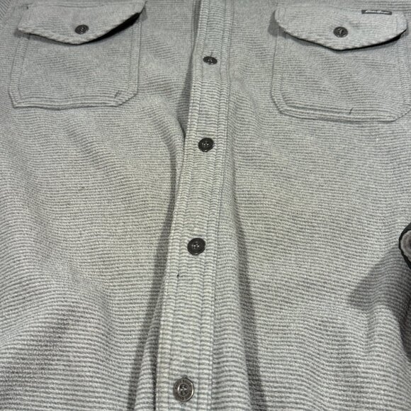 Eddie Bauer Men's Sz XL Metal Button Up Shirt Soft Fleece Long‎ Sleeve Flip Cuff - Picture 3 of 10
